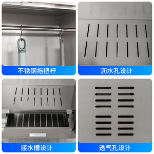 Stainless Steel Cleaning <b>Cabinet</b> 70cm Depth Keyed Lock 2 Tier Fire Prevention Storage For School Classroom Mop Broom Tools - Product Image 4