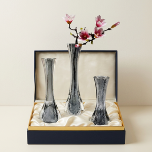 Crystal Coast Handblown Modern Glass <b>Vase</b> Textured Curved Design for Home Wedding Table Decor - Product Image 6