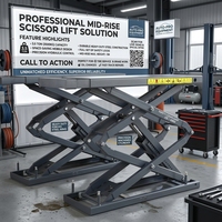 Elevador Hidráulico de Tijera para Autos, de Plataforma Pequeña, para Uso en Interiores, para Alineación de Ruedas de Camiones Pesados, 3.5T, Plataforma Ancha, ZeHoo ZH-3.5DX