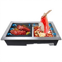 Grill Électrique Commercial Sans Fumée à Commande Tactile en Acier Inoxydable pour BBQ Coréen Yakiniku, Facile à Assembler et à Nettoyer
