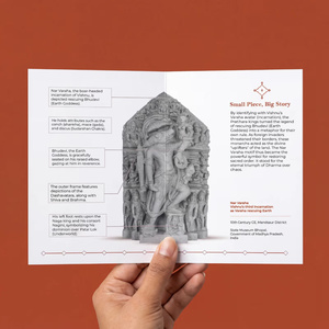 Sculpture Nar Varaha |   Réplique d'art de temple de l'avatar Vishnu, représentant un homme-ligneau du Xe siècle - Product Image 6