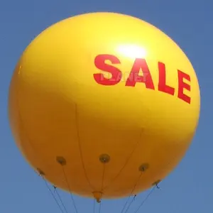 Grande pallone gonfiabile di galleggiamento giallo della parata dell'elio della luna della palla dell'elio del PVC da vendere