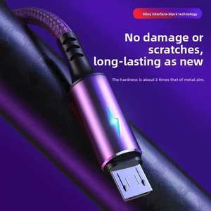 Nuevo 100W carga rápida de Flash Luz de respiración 5A teléfono móvil luminoso USB carga rápida Android Nylon trenzado V8 <span class=keywords><strong>Cable</strong></span> de carga - Product Image 5