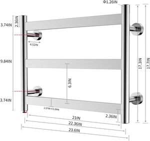 <span class=keywords><strong>Sèche</strong></span>-<span class=keywords><strong>serviettes</strong></span> chauffant à 3 barres, <span class=keywords><strong>sèche</strong></span>-<span class=keywords><strong>serviettes</strong></span> mural à brancher, chauffe-<span class=keywords><strong>serviettes</strong></span> <span class=keywords><strong>électrique</strong></span> brossé, porte-<span class=keywords><strong>serviettes</strong></span> chauffant - Product Image 2