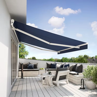 Auvent motorisé de luxe imperméable en aluminium à cassette complète avec télécommande, pliable et rétractable, pour le soleil, pour le toit de la maison en extérieur