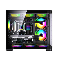 LOVINGCOOL 2027 Komputer Desktop Gaming Kustomisasi Terlaris USB3.0 Casing PC MATX E-Sports Kabinet Gaming Kaca Lengkung