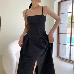 Nuovo stile estivo Vintage piccolo abito nero Sexy elegante Modulare abito da sera per le donne - Product Image 2