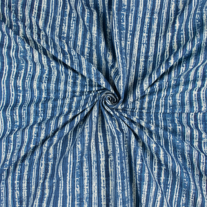 Nouvelle Collection fait à la main coton Indigo bloc imprimé tissu rayé pour vêtements et tissu de literie - Product Image 1