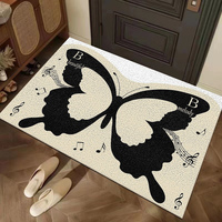 Tapis de sol pour hall d'entrée, zone de changement de chaussures, en PVC lavable, antidérapant, avec support en caoutchouc épais et design à boucles métalliques
