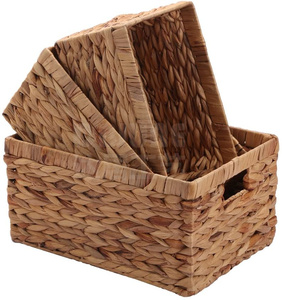 Organiser Kitchen Natural Water Hyacinth Organiser Outdoor Camping Storage Box For Kitchen Bathroom Bedroom Home