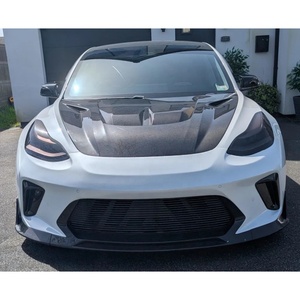Compatible avec <span class=keywords><strong>Tesla</strong></span> Model 3 Model Y 17-23, capot avant en fibre de carbone, capot ventilé style <span class=keywords><strong>robot</strong></span> - Product Image 1