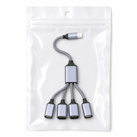 Hub USB-A 1 vers 4, extension multi-ports, répartiteur USB pour smartphones, ordinateurs portables, adaptateur OTG, construction en cuivre, USB 2.0/Type-C 2.0