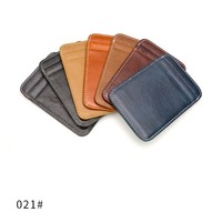 ODM OEM Kustom 2026 Dompet Kartu Koin dari Kulit Gabus Asli Berlapis Minyak, Anyaman Polos dengan Sudut Melengkung, Tempat Kartu Kredit