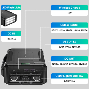 Batterie externe solaire chauffante étanche à charge rapide sans fil 12V pour allume-cigare 100000mAh avec double port USB - Product Image 5