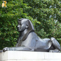 Statue de Sphinx Féminin en Bronze Ancien Égyptien de Grande Taille pour la Décoration Extérieure des Rues