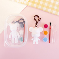 Nouveau porte-clés Ours Fluide en PVC/Acrylique, motif dessin animé, petit cadeau, pendentif créatif fait main pour enfants de maternelle