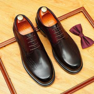 Zapatos de Vestir para Hombre, de Cuero Vacuno Genuino, Estilo Oxford, para Oficina, Bodas y Eventos Formales - Product Image 1