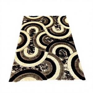 Alfombra Adiva Moderna de Felpa, Resistente a las Manchas, con Diseño de Rompecabezas, Cuadrada, de Pelo Largo, Hecha a Máquina, de Poliéster, para Uso Comercial en Salas de Estar - Product Image 1