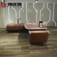 Bureau de luxe laquée blanc brillant en forme de L, création de bureau moderne et intelligente, idéal pour un bureau
