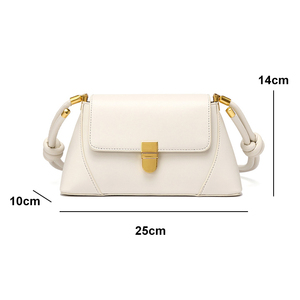 Paparazzi-Bolso de hombro con solapa antirrobo PA0565, cruzado de cuero auténtico blanco Pu - Product Image 2