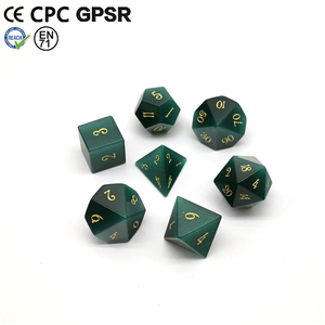 Grünes Katzenauge-Stein Würfelset Handgeschnitzte Natürliche Edelstein-Polyeder-Würfel für DnD RPG Tischrollenspiele - Product Image 1