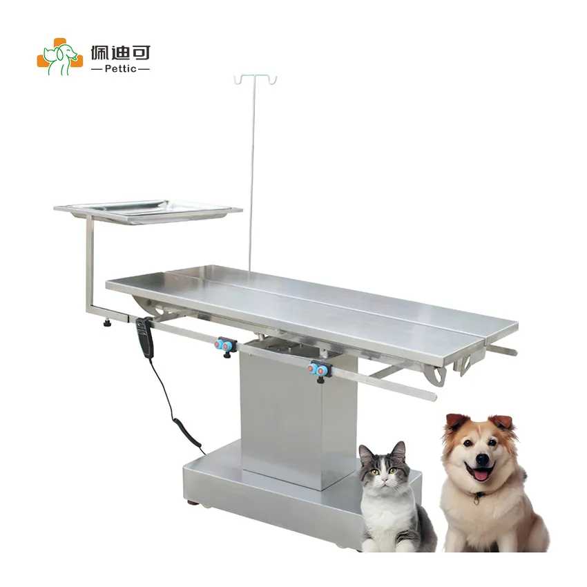 Mesa De Dissecação Elétrica Hidráulica PETTIC Dog Cat Hair Blowing Grooming Table Aço Inoxidável Animal Operating Table