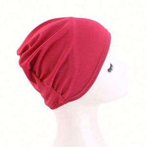 Turbantes Suaves y Elásticos para la Cabeza, Hijab de Color Sólido, Gorro Elástico Tipo Domo para Viajes y Playa - Product Image 6