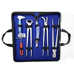 Kit de 6 Herramientas Profesionales para el Cuidado Equino: Cuchillo para Pezuñas, Extractor de Clavos, Alicates, Herramienta para Clavar Clavos, Pulidor de Acero, Equipo de Herrador - Product Image 1