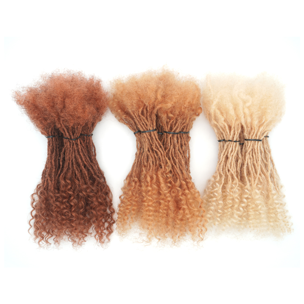 KAMA Micro Locs  Extensions Human Hair Pre Twisted Micro Locs Crochet 0.1cm 0.2cm Micro Sister Locs With Curly Ends for Women - Factory Detail View 5