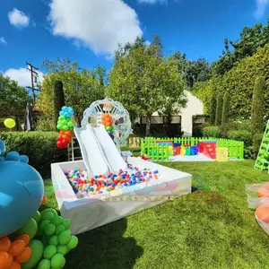 Garden luxury party supplier piscina de pelotas para outdoor soft play set baby ball pits slide