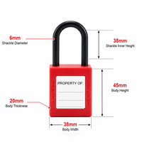 Cadenas de sécurité OEM 38 mm, cadenas de sécurité personnalisés pour isolation, cadenas de blocage LOTO avec clés maîtresses