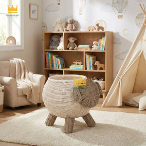 Panier Mignon en Forme de Mouton pour Enfants, Panier en Osier Tressé pour Ranger les Jouets des Enfants, Décoration pour Bébé et Chambre d'Enfant, Prix de Gros du Vietnam - Product Image 3
