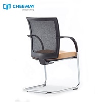 Nouveau design de chaise de réunion empilable Cheemay, chaise en porte-à-faux moderne en mousse avec base en maille pour conférence et bureau