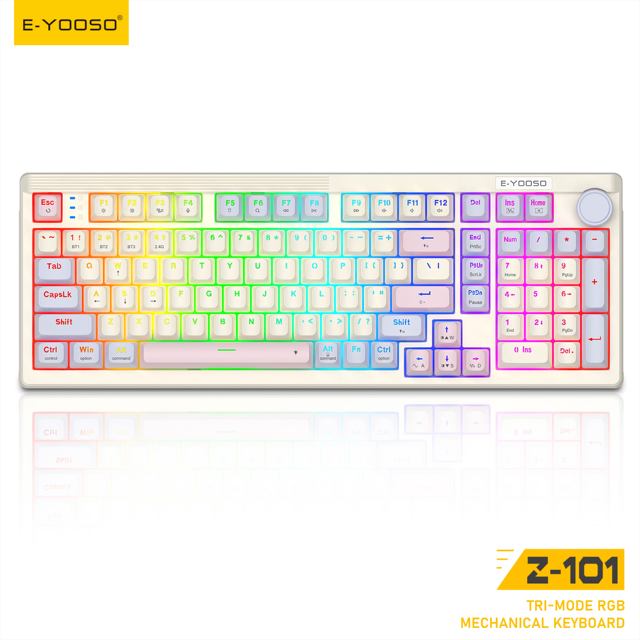 100-Key Programmable Wireless RGB Mechanical Gaming Keyboard Hot Swap Gasket Mount PBT Keycaps Knob BT/2.4G/USB-C Computer Pink