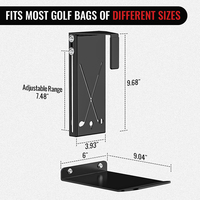 Support mural pour sac de golf JH-Mech, OEM, rangement vertical pour garage, fixation par boulons, acier noir thermolaqué, support réglable pour sac de golf