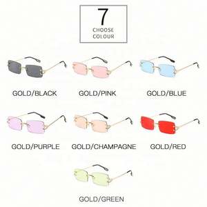 Gafas de Sol de Lujo para Mujer, con Logotipo Personalizado, Montura de Aleación, Protección UV400, Rectangulares y sin Marco - Product Image 5