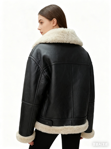 <span class=keywords><strong>Blouson</strong></span> <span class=keywords><strong>aviateur</strong></span> <span class=keywords><strong>en</strong></span> <span class=keywords><strong>cuir</strong></span> et laine personnalisable <span class=keywords><strong>pour</strong></span> <span class=keywords><strong>femme</strong></span> - Style vintage, entièrement doublé <span class=keywords><strong>en</strong></span> peau de mouton, Nouveauté - Product Image 4