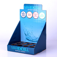 Comptoir de bureau d'affichage ondulé rotatif pliable en gros pour cosmétiques Papeterie-Boîte en carton à trous pour modèle POP finition mate
