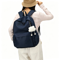 Mochila Minimalista con Colgante de Nube, Ligera y Bonita, con Múltiples Compartimentos, Gran Capacidad, para Estudiantes, Escolares, Casual, para el Día a Día