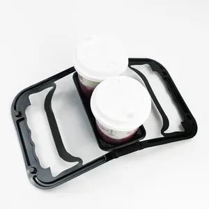 Disposable Drink Carrier Plastic Cup Holders For Disposable Cups 6 Pack Take Away Coffee Juice Cups Holder Tray For Delivery