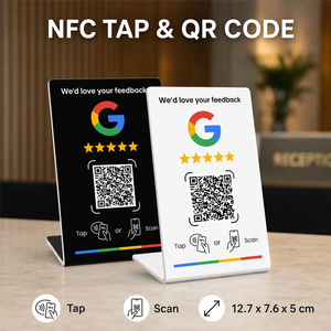 บัตรประเมินผลการชำระเงินผ่านโซเชียลมีเดียของ Google แบบกันน้ำ NFC NTAG215 ชิปโค้ดแบบกำหนดเอง ระบุตัวตนแบบไร้สัมผัส - Product Image 1
