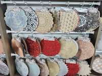 Napperons classiques en PVC gaufré motif feuille de palmier entrelacée, résistants à l'huile, écologiques, diamètre 380 mm pour cuisines, hôtels et événements