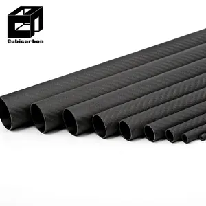 Carbon Fibre Wholesale Supplier 3k Twill/Plain Glossy Carbon Tube Custom 1 Inch 28mm 32mm 40mm 50mm Diameter Carbon Fiber Tube Pipe
