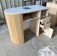 Tables de manucure pour salon de beauté, table de manucure multi-rangements en bois, ensemble table et chaise de salon de manucure avec sèche-ongles pour salon