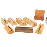 YUESHEN Support de cartes de visite en bois personnalisé en hêtre et noyer, base à fentes pour cartes, pièces usinées CNC