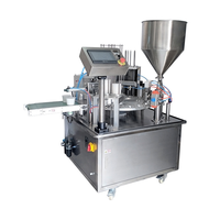 Automatische kleine papieren beker- en plastic beker vul- en sluitmachine met datumprinter en afsluitapparaat voor het verpakken van water/yoghurt
