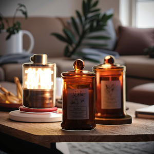 Bán Buôn Tùy Chỉnh Nhãn Hiệu Riêng Nhà Hương Thơm Hổ Phách Rỗng Lọ Thủy Tinh Nến Đứng Trung Quốc Thơm Nến Nắp Valentine Của Ngày - Product Image 6