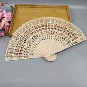 Unique New Style Fragrant 20cm Folding <b>Hand</b> <b>Fan</b> Gramineae Wooden Wedding Custom Logo <b>Hand</b> <b>Fan</b> Gift Sandalwood <b>Fan</b> - Product Image 5