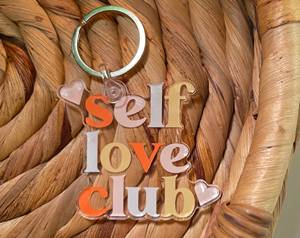 2.5x2.25 inch Tự Tình Yêu Câu lạc bộ nhựa móc khóa tùy chỉnh cá nhân xe trang trí phụ kiện Keyring Acrylic Keychain - Product Image 3