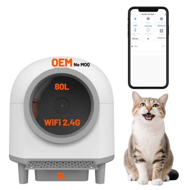 Factory OEM 80L Odor Control Electric Automatic Smart Toilet Self Cleaning cat Litter Box for cat Litter Dog